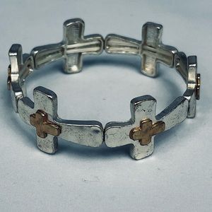 Boutique Metal Cross Bracelet